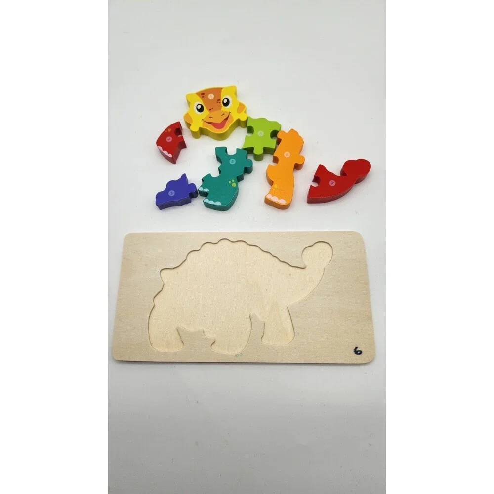 6-Pack Dinosaur Puzzles for Kids Ages 3-5 - Montessori Toys for 2 Year Old - ...